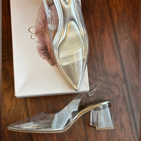 Jessica Simpson Clear sling back block heels. Size 11. - Picture 2 of 4